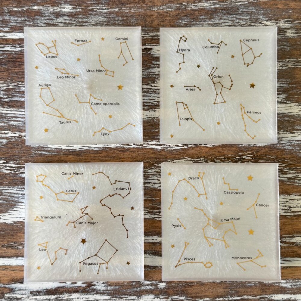 Stars Galaxy Resin Drink Coasters Set of 4 House Housewarming Gift Kitchen Table